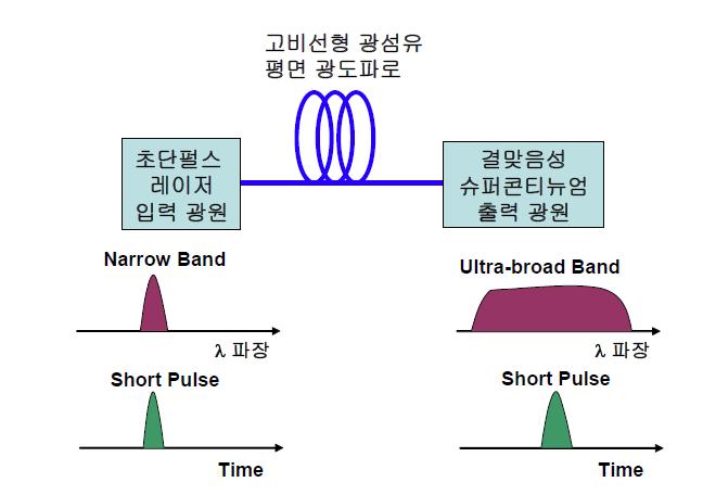 일반적인 슈퍼콘티뉴엄 광원의 구성도