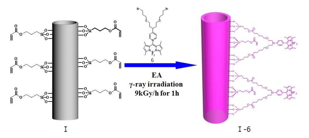 하이브리드 나노튜브(I-6)의 합성 경로