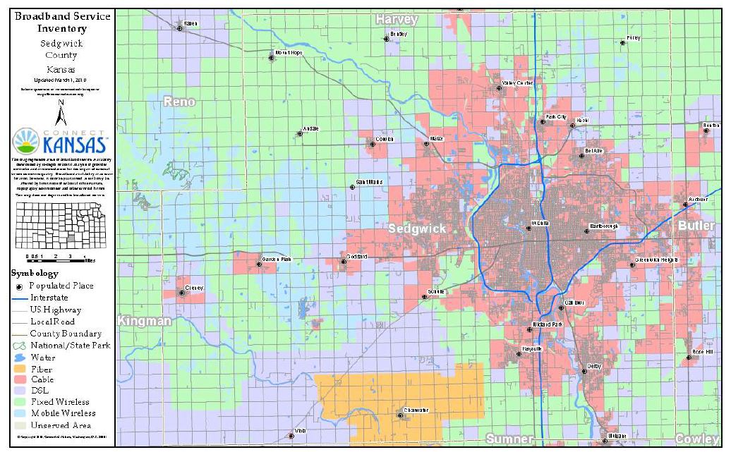 Kansas주의 Broadband Inventory Map(County-level : Sedgwick)