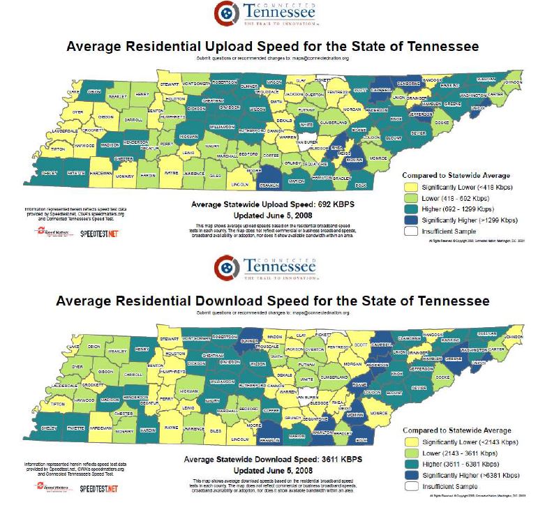 Tennessee주의 Speed Map