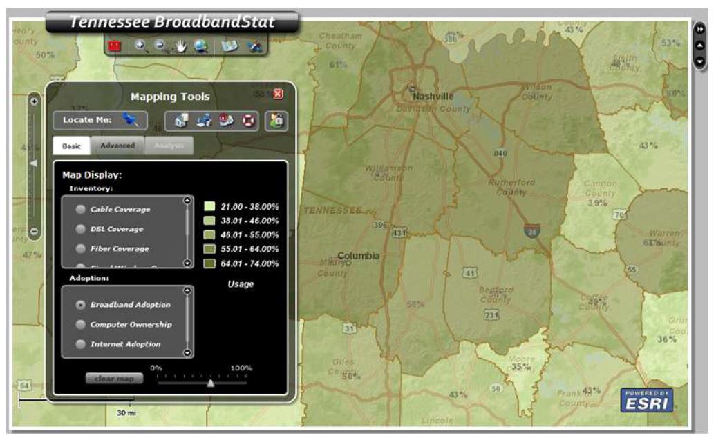 Interactive Map 서비스의 Broadband Adoption