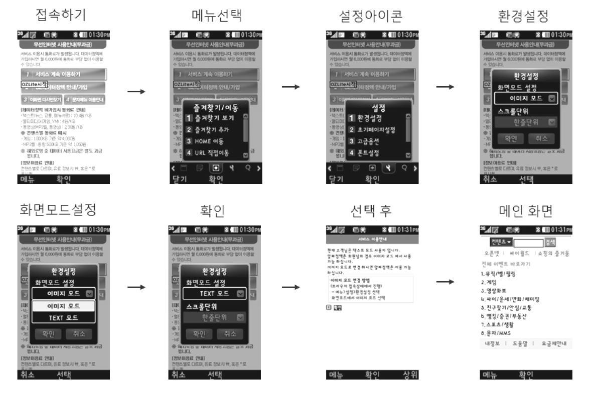 텍스트로만 보기 화면 설정 (LGU+)