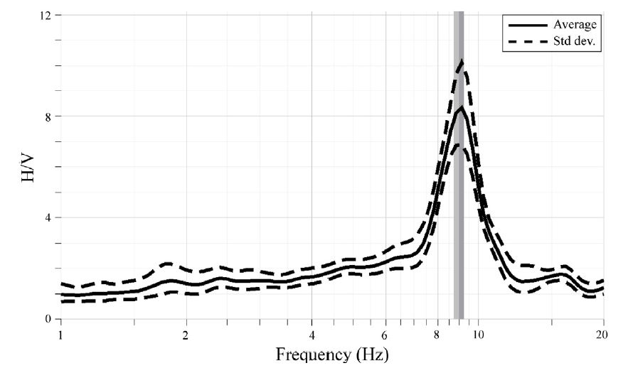 Fig. 2.1.16. H/V spectral ratio of microtremor records at TOY station.