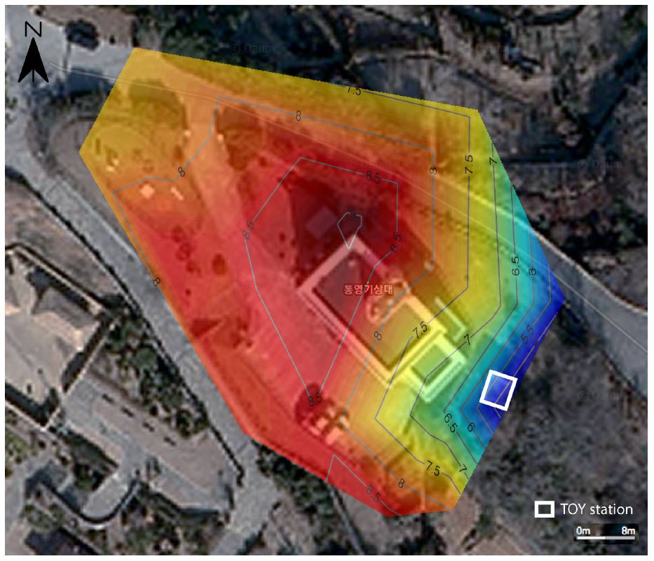 Fig. 2.1.19. Spatial distribution of the thickness of sedimentary layer.