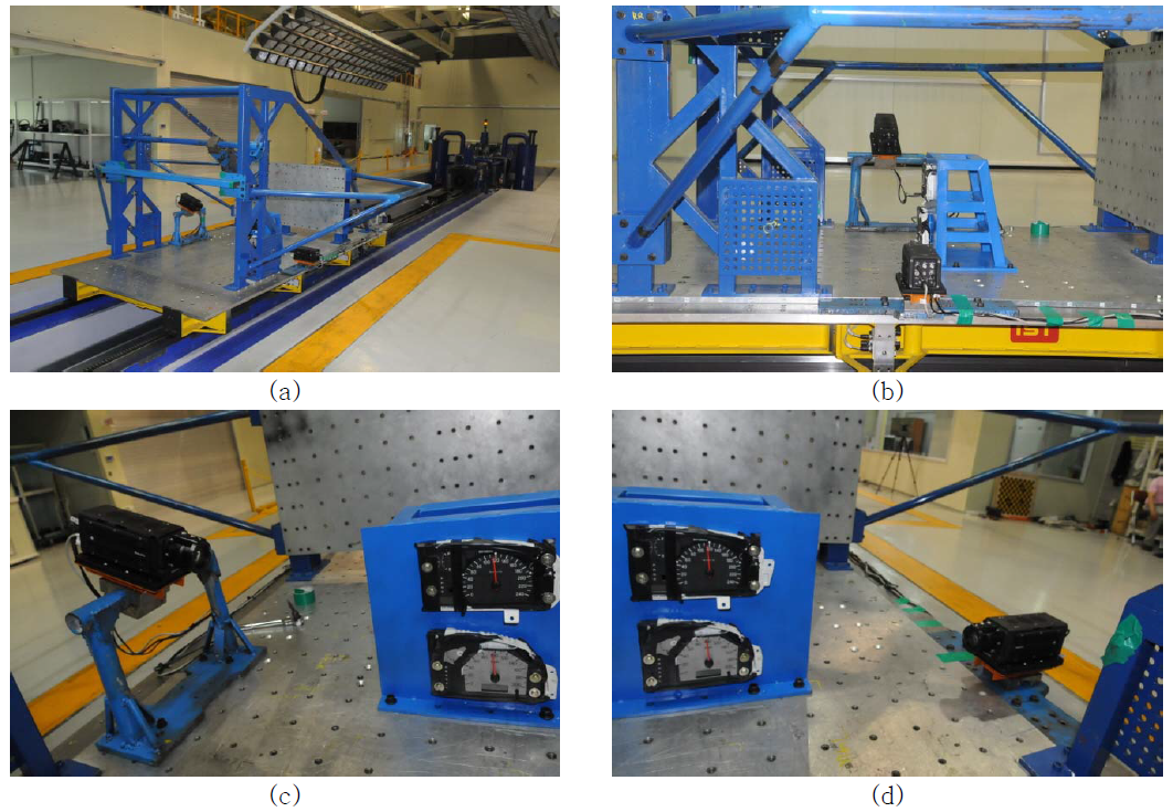 Sled test set-up for high-speed camera recording