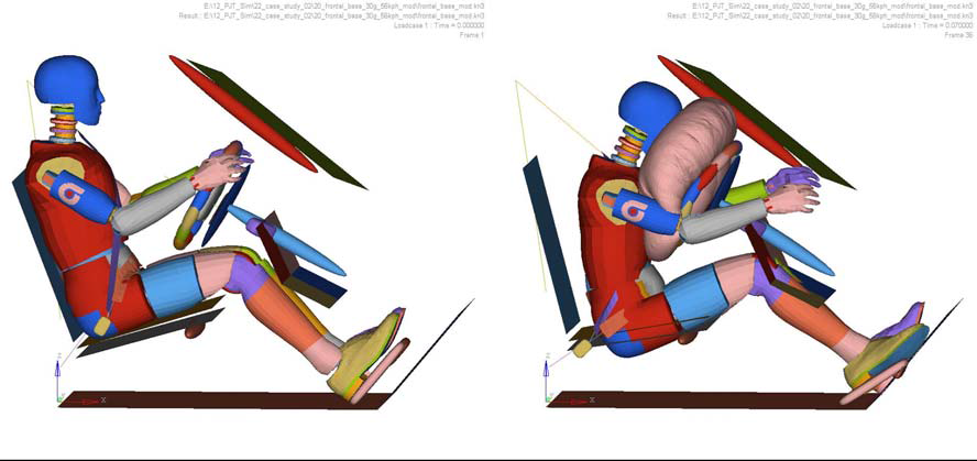 Frontal barrier impact model at 56 km/h