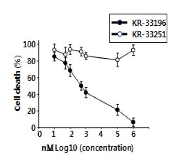 hit 화합물과 inactive 화합물의 rat primary cardiac myocytes 에서의 허혈성 세포사 보호농도