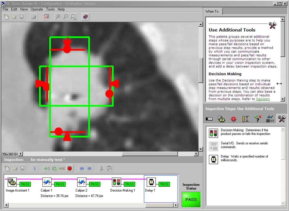 Labview를 이용해 영상분석을 통해 종양을 인식하는 프로그램의 예