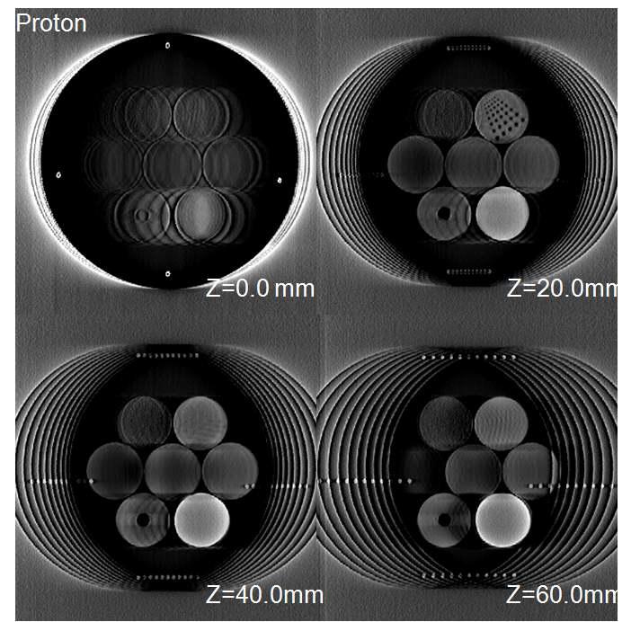 최종적으로 재구성된 양성자 단층영상.