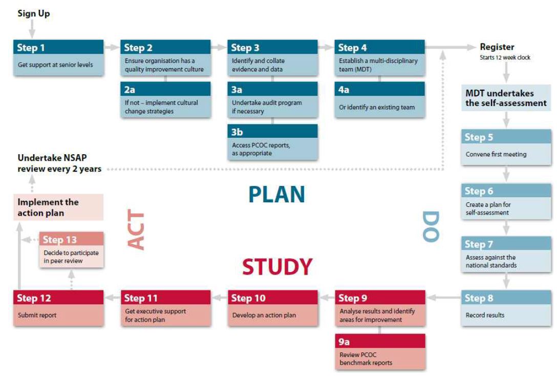 그림 35. NSAP의 PDSA(Plan-Do-Study-Act) Model