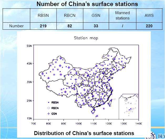 중국 지상관측소 분포도