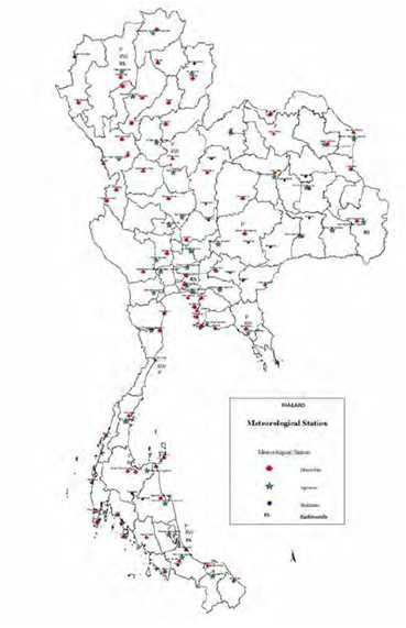 태국 기상관측소 분포