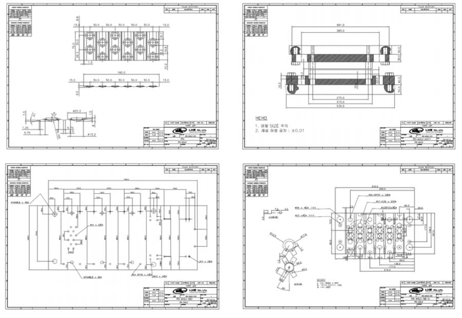 3차년도 제작 예정인 핀(fin)금형 설계도면