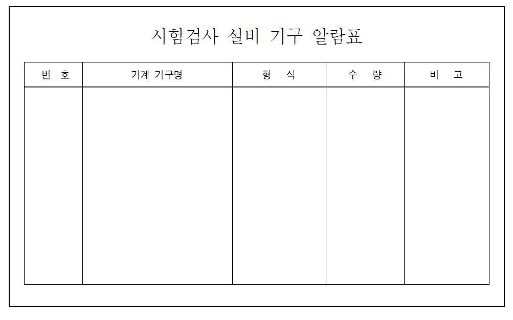 일본 시험검사 설비 기구 알람표