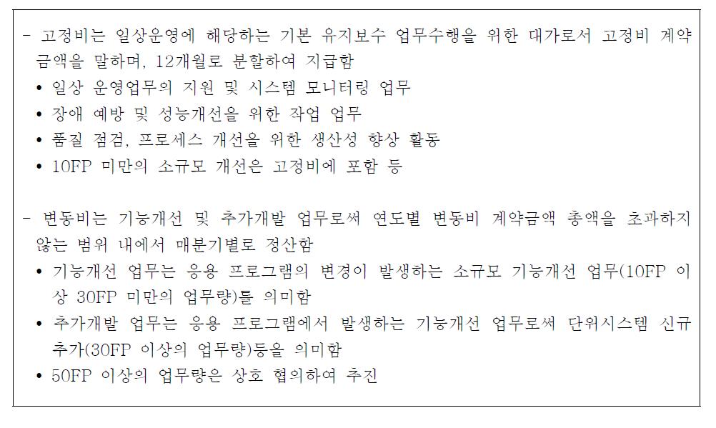 특허청의 운영 및 유지보수 사업비 산출 사례