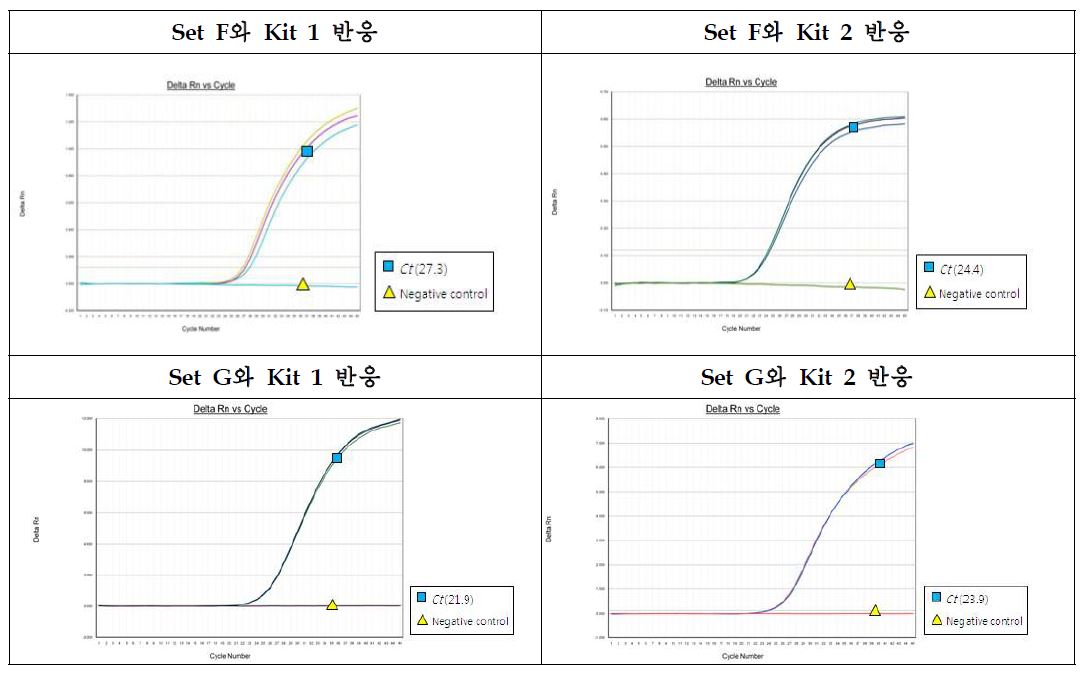 그림24. 노로바이러스 GI의 primer와 probe set 및 반응 kit 비교