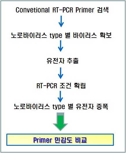 그림45. 노로바이러스 유전자 증폭(Conventional RT-PCR) 시험법 평가의 흐름표