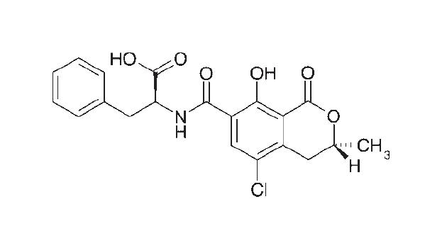 Structure of ochratoxin A.