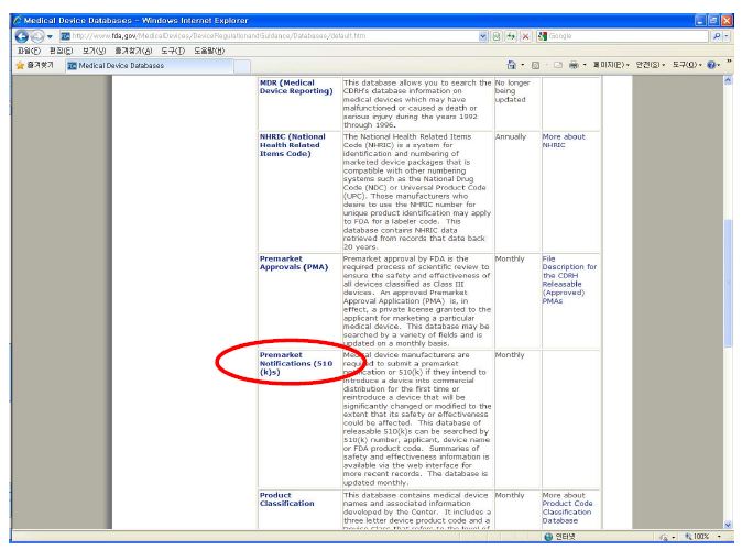 미국 FDA MedicalDevices-Industry (Medical Devices)-Medical Device Databases