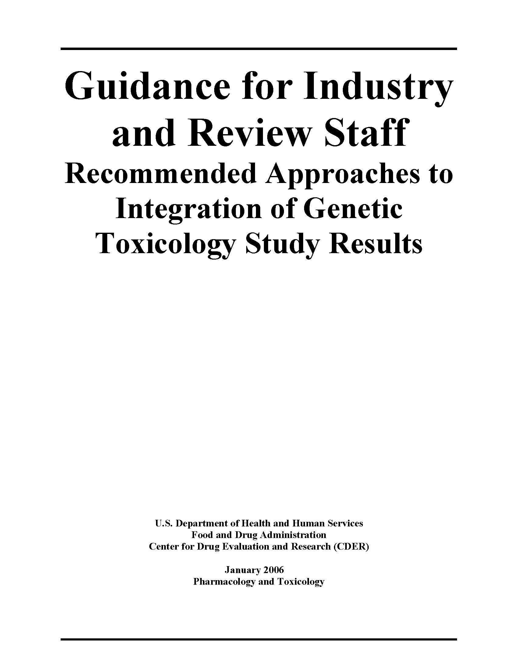 Guidance for Industry and Review Staff