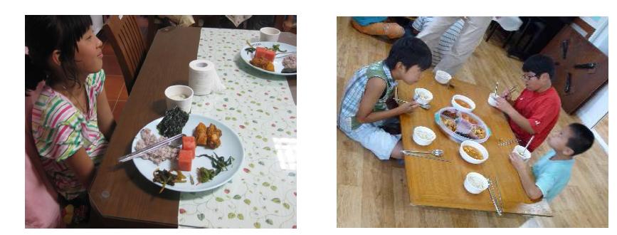 지역아동센터 급식의 배식 용기