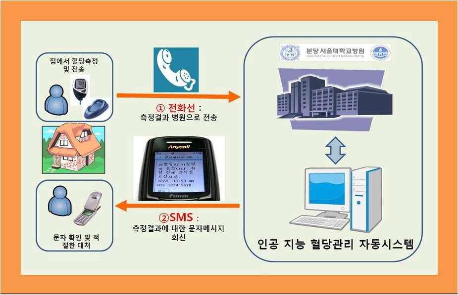 유헬스케어 시스템을 이용한 임상연구 모식도