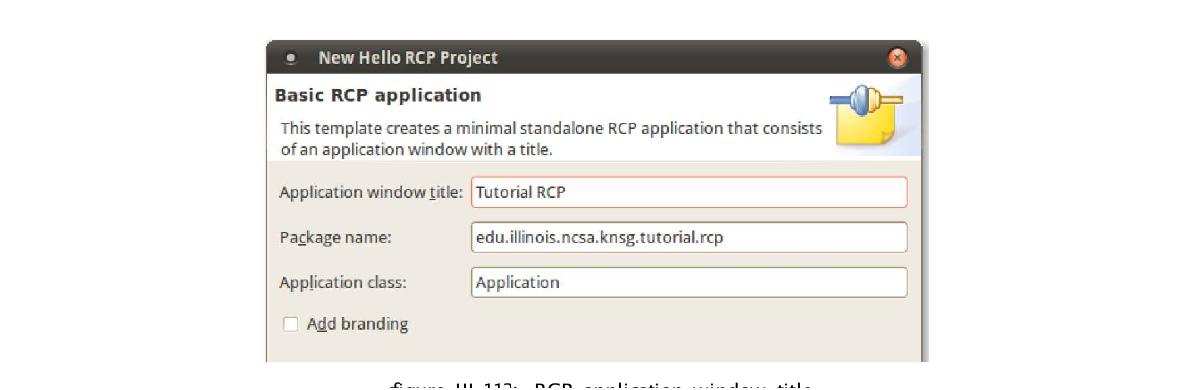 RCP application window title