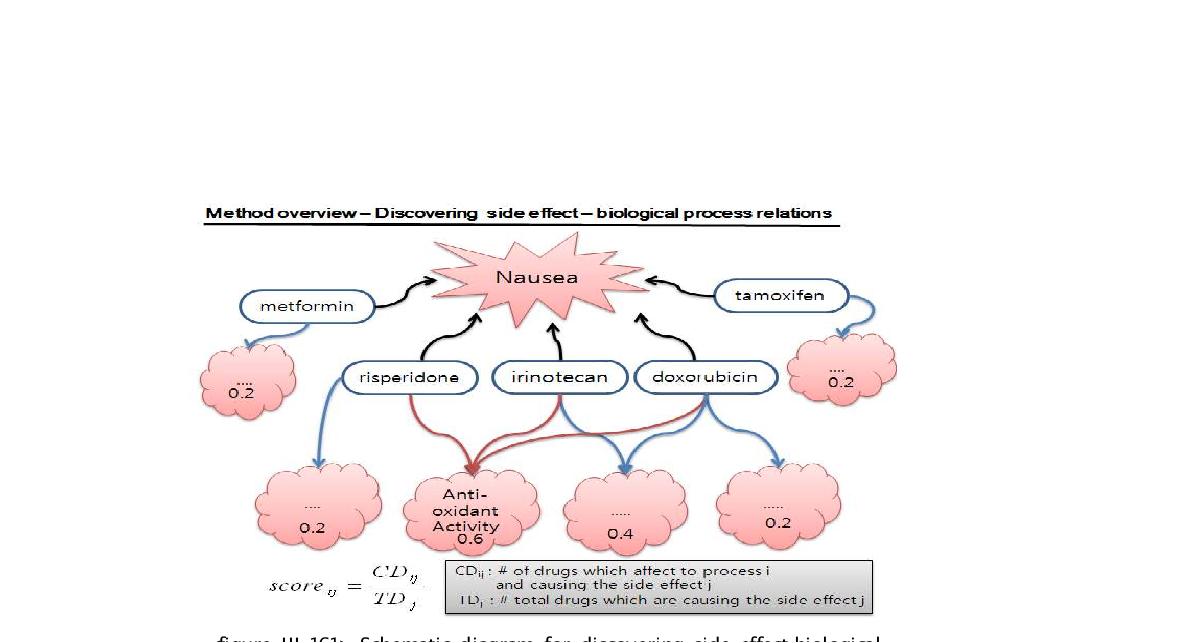 Schematic diagram for discovering side effect-biologicalprocess relationships