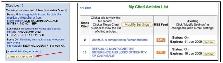 Web of Science Citation Alert