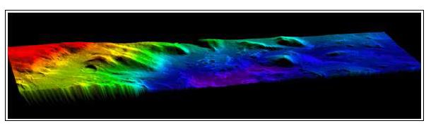 Figure 3-4-9 HIRISE 1m stereo DEM을 사용한 3D 시각화 결과