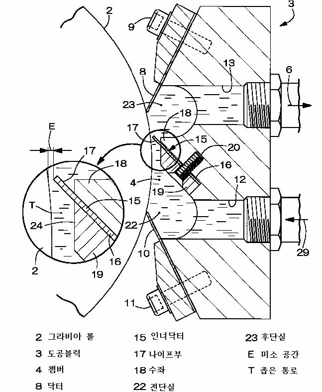 코터 블럭의단면도