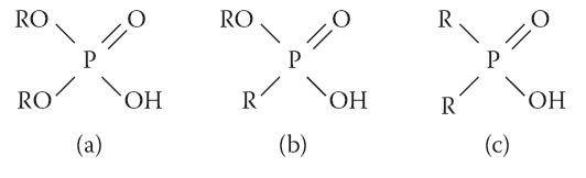 Structure of Dialkylphosphorus Extractants (a) Dialkylphosphoric, (b) Dialkylphosphonic, (c) Dialkylphosphinic Acid