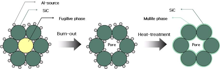 Processing strategy for fabricating mullite-bonded SiC ceramics