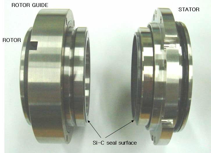 Mechanical seal 주요부품 가조립 상태