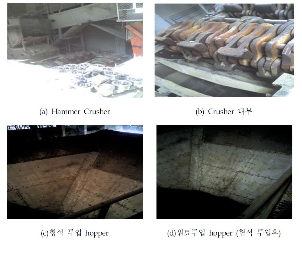 원료분쇄 및 투입 hopper 사진