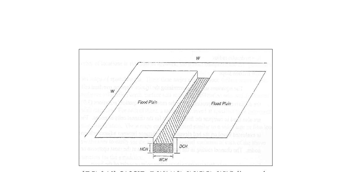 CASC2D 모형에서의 하천단면 형태(Julien et al., 1995)