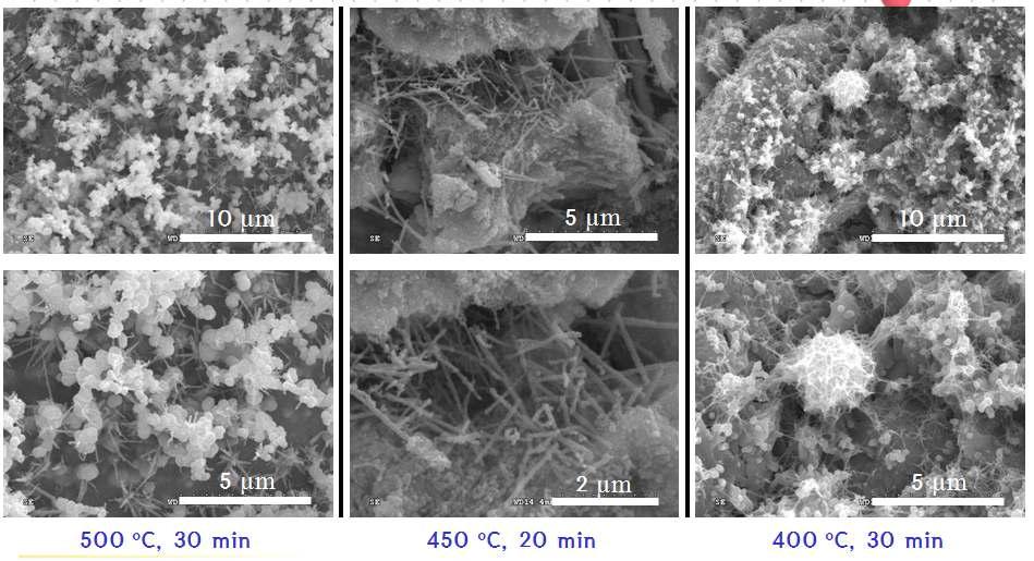 High magnification images of ZrO2 nanofibers
