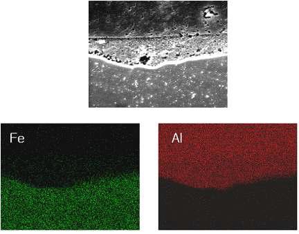 용접부 계면의 EDS 분석 결과