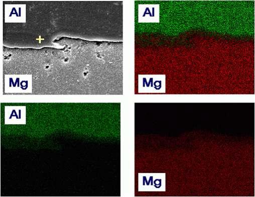 접합계면의 EDS mapping 이미지