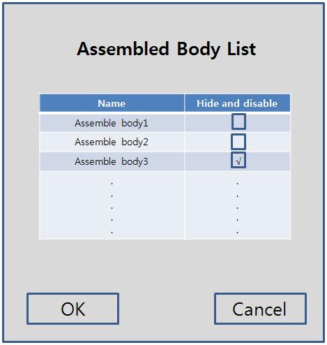 Assembled Body의 List 창