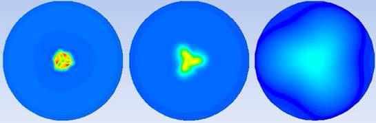 Velocity magnitude contours of the rotor-only