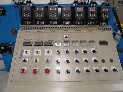 Control panel of winder, elongation roll motor and roll temperature