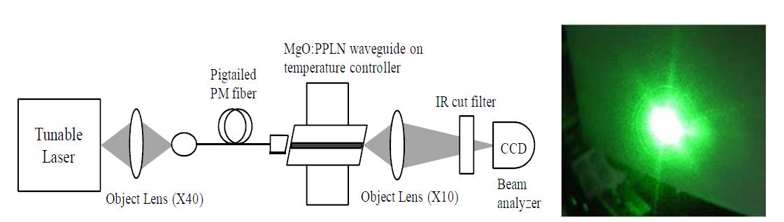 파장변환된 Green Laser 평가 시스템의 개략도