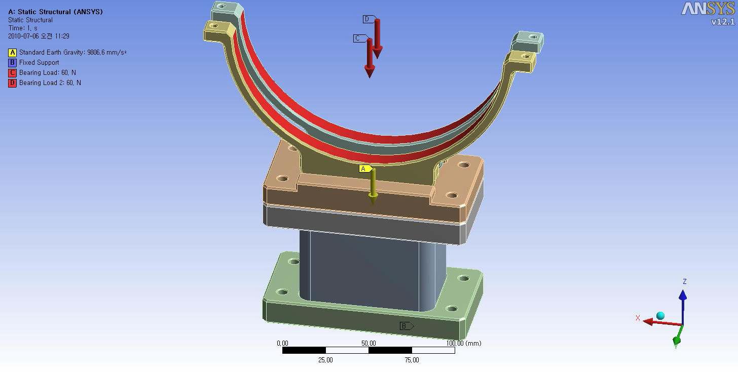 Boundary conditions of vacuum chamber support plate