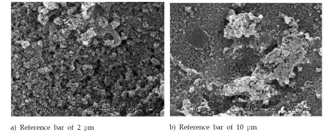 Regenerated TiO2 nanoparticle-carrying SiO2 carrier after washing with demineralizedwater, 30 min-ultrasonic treatment at 60℃ and subsequent 100℃ calcination for 30 min.