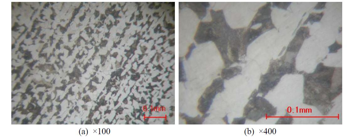 SCR420H 원소재 미세조직 사진