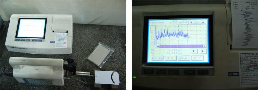 본 사업에서 Mg합금의 PEO 코팅 산화피막층의 표면조도 측정사진