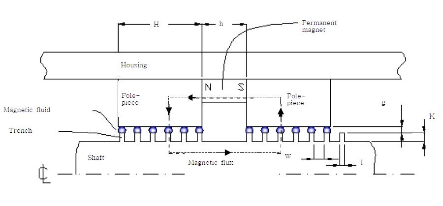 Schematic of a magnetic seal