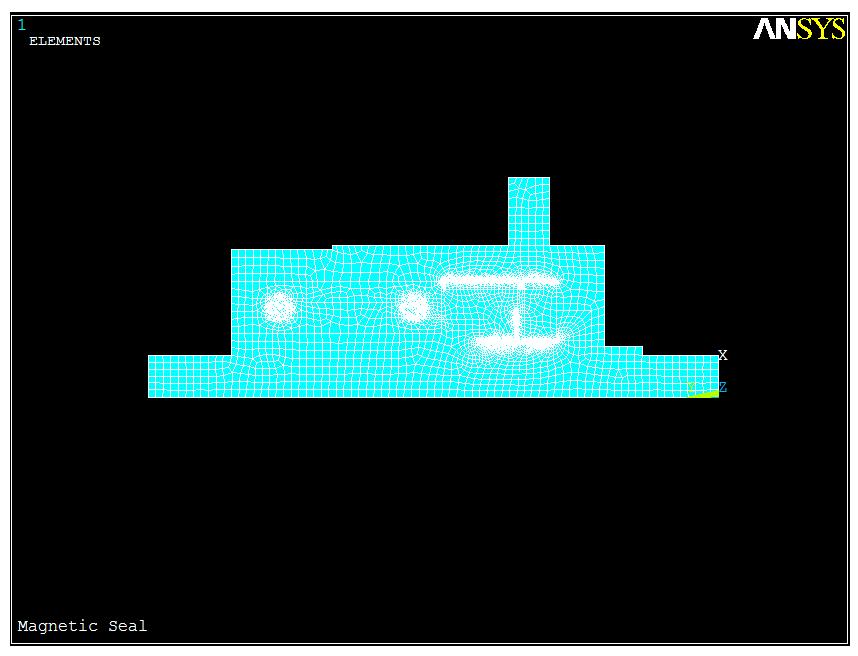 FEM model of a magnetic fluid seal