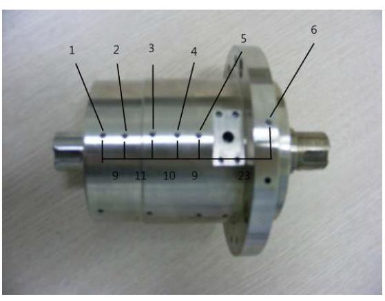 Photograph of measuring points